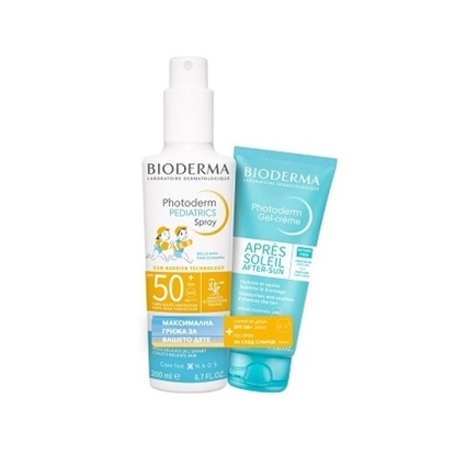 Снимка на BIODERMA/БИОДЕРМА PHOTODERM PEDIATRIC SPF50 СПРЕЙ 200 МЛ + APRES SOLEIL ГЕЛ-КРЕМ СЛЕД СЛЪНЦЕ 100 МЛ ПРОМО