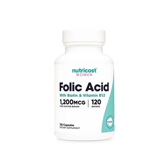 Снимка на FOLIC ACID WITH BIOTIN AND VITAMIN B12/ФОЛИЕВА КИСЕЛИНА + БИОТИН + В12 Х 120 КАПСУЛИ