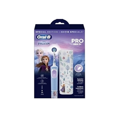 Снимка на ORAL B КОМПЛЕКТ FROZEN ЕЛ. ЧЕТКА ЗА ЗЪБИ ЗА ДЕЦА 3+ С ПОДАРЪК КАЛЪФ